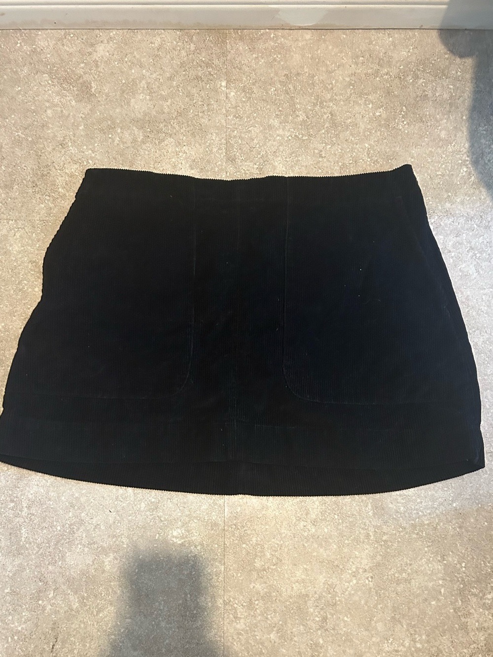 Black Corduroy Mini Skirt